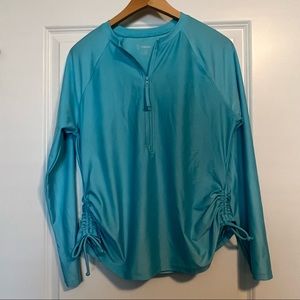 Blue long sleeve swim top